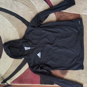 Girls Adidas Black Half-Zip Hoodie